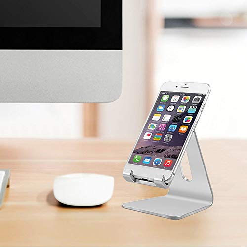 Suporte de telefone inteligente portátil de alumínio sólido para mesa Unitedheart prata para mesa de