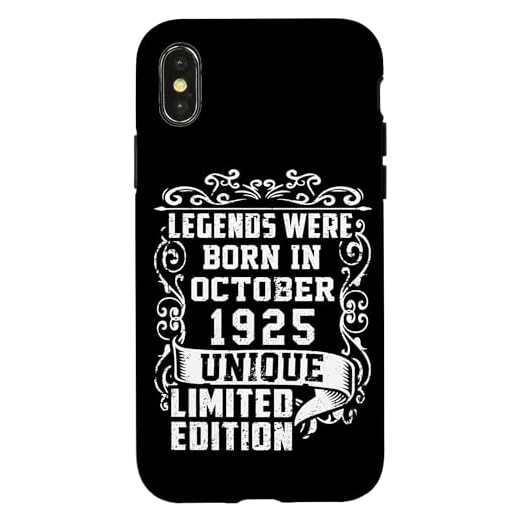 Carcasa para iPhone X/XS Cumpleaños Octubre 1925 Edición Limitada Regalo Used Vintage