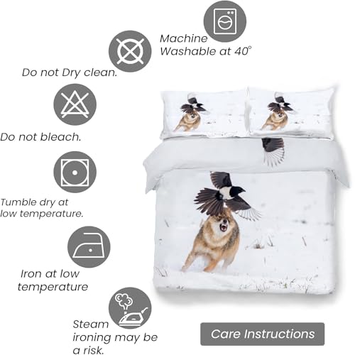 Housse couette en microfibre douce 200x200 avec 2 taies d'oreiller zippées