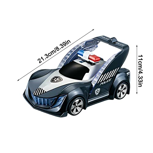 Brinquedo de carro, brinquedos de polícia para meninos, carros push and go, silhuetas com luzes inte