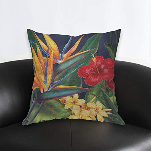 Aoyego Bird Of Paradise Flower Throw Pillow Cover Elegance Bud Blossom Leaf Petal Floral Botanical Greenery Pillow Case 18X18 Inch Decorative Men Women Boy Girl Room Cushion Cover For Home Couch Bed #TOP1