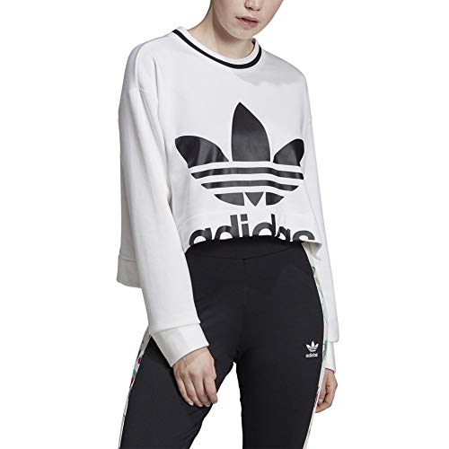 Adidas Cropped Sweater Felpa Donna Bianco 42 IT