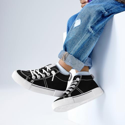 EasyStar Boys Girls Mid-Top Slip On Comfort Fabric Sneaker Shoe3