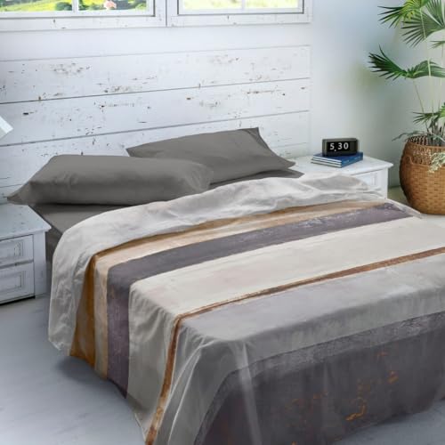 NATURALS - Juego de Sábanas 4 Piezas Cama 150 | 100% Algodón Extra Suave, Transpirable | Encimera 230x270, Bajera 150x200 y 2 F. Almohada 45x90 | Alan