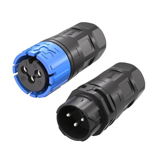 AOHUA 4-Pack Q20 IP68 Conector 3 Pin Rápido miniatura 1