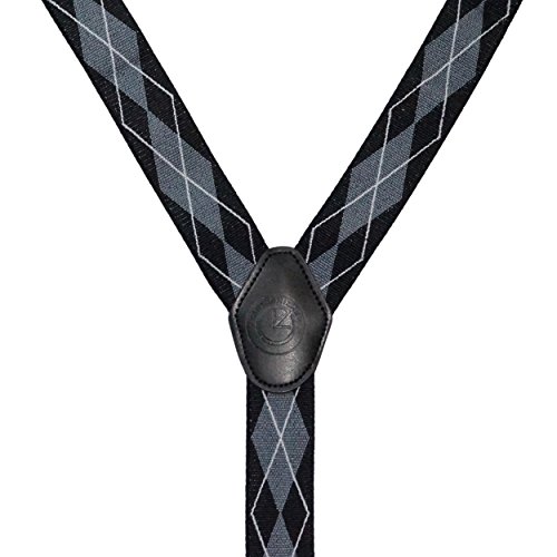 Image of The Tie Hub Suspenders for Men Elastic Adjustable Y Back Braces with Strong Metal Clips for Wedding Formal Office Wear