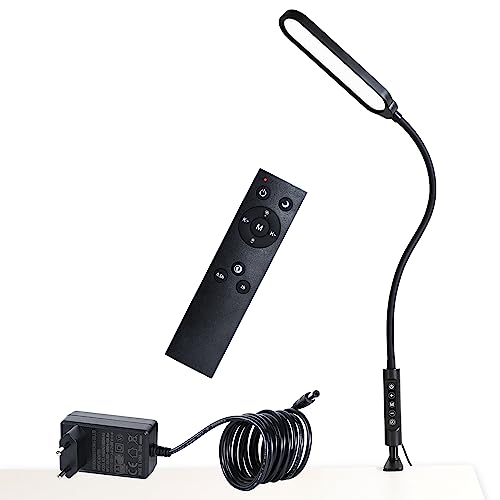 CeSunlight Schreibtischlampen Led, Lampe Klemmbar, 18 W, 3000 Lms, 3 Farbmodi, 16 Helligkeitsstufen, CRI95, augenschonend Led Schreibtischlampe mit Fernbedienung zum Lesen, Büro