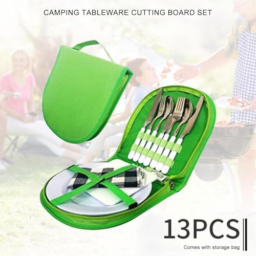 Ustensiles de camping en acier inoxydable avec assiettes et nappe - 3