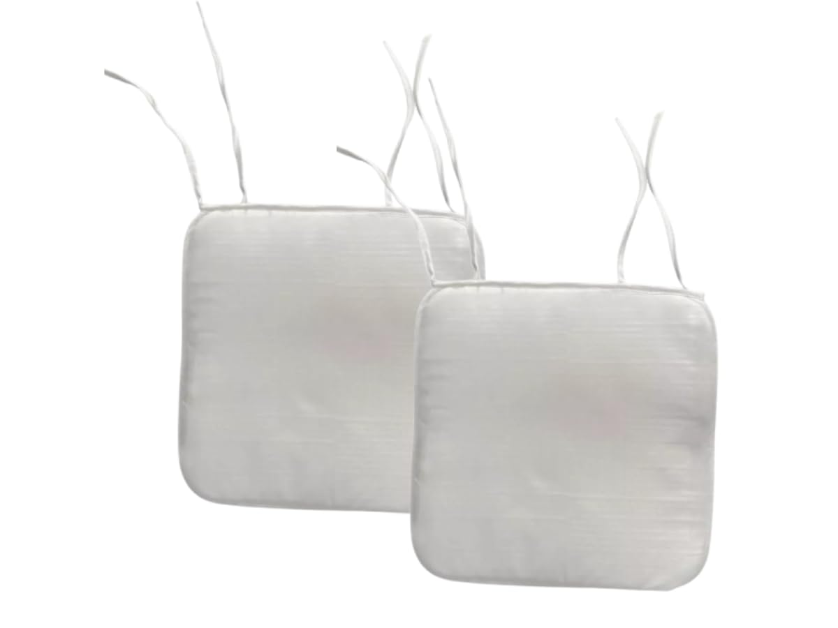 L S U Waterproof Chair Cushion Seat Pads Outdoor Tie-On Garden Patio Kitchen Office Chairs- Pack of 2, 4, 6, 8 (Pack 2 Beige)