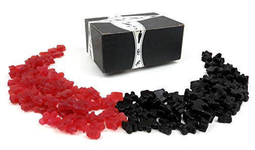 Cuckoo Luckoo Licorice Scottie Dogs 2-Flavor Variety: One 1 lb Bag Each of Black and Classic Red in a BlackTie Box (2 Items Total)