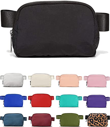 fanny pack crossbody bag trendy waterproof small sling cross body purse for women men fashion waist packs mini belt pouch chest bum hip bag lulu dupes for travel vacation running black