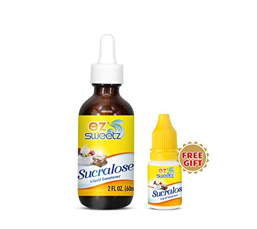 Concentrated Liquid Sucralose Sweetener, 2OZ/60mL (1450 Servings) | One Free Travel Size Bottle 0.34OZ/10mL (240 Servings)