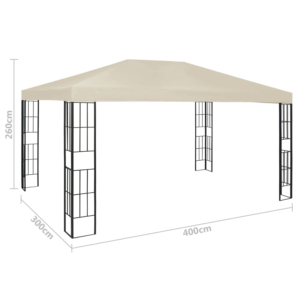 Gazebo 3 x 4 m Kremowy i czarny stal