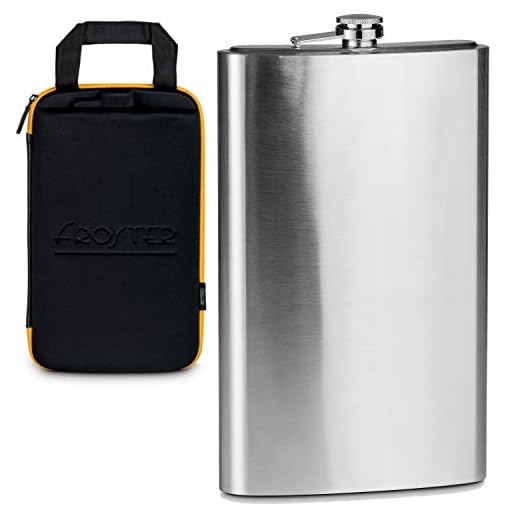 Froster Riesiger Flachmann Deluxe in Extreme Case, Großer Flachmann aus Edelstahl XXL, Geschenk für Männer