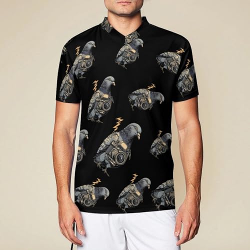 Camiseta deportiva para hombre con estampado resistente de Pigeons With Camera 2