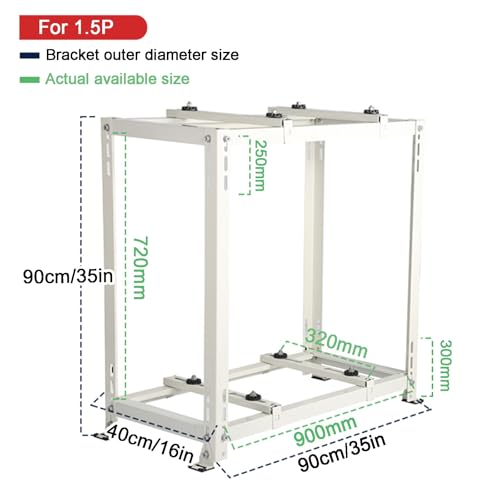 Support de climatiseur au sol robuste en acier galvanisé de 220 kg