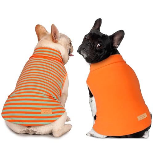 Image of KYEESE 2Pack Dog Sweater for Small Dogs Soft Pet Coats Fleece Sweatshirt | Warm Turtleneck Dog Pullover Clothes, 4-Way Stretch & Lightweight Vest, Doggie Coat in Cold Weather, Daily Wear