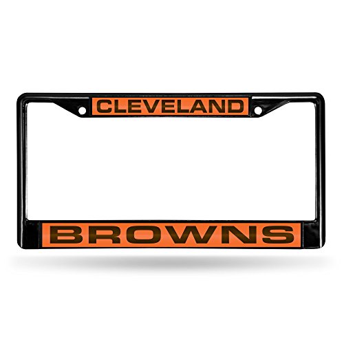 Rico Industries NFL Cleveland Browns Black Black Laser Cut Chrome Frame 12