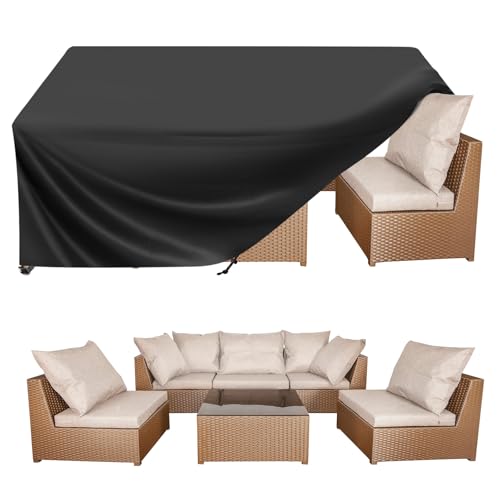 Image of BALEINE Patio Furniture Covers, Outdoor Furniture Covers Waterproof, Heavy Duty Oxford Patio Table Cover for Outdoor Table, Chair, Sofa, Desk (Black 102 inchLx74 inchWx28 inchH)