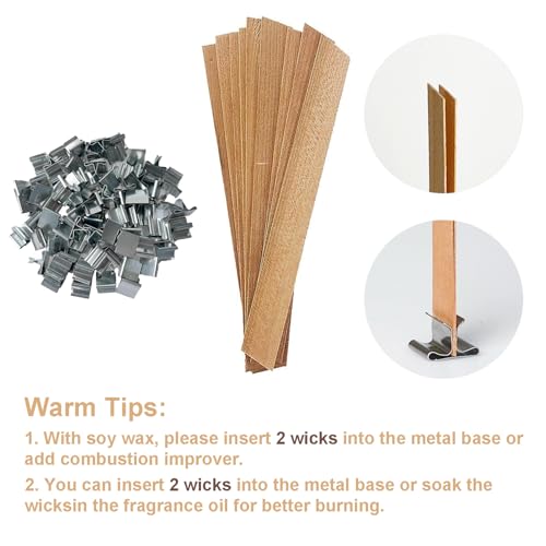 Kit 460 Piezas Pabilos de Madera para Velas 5.1 x 0.5 pulg miniatura 3