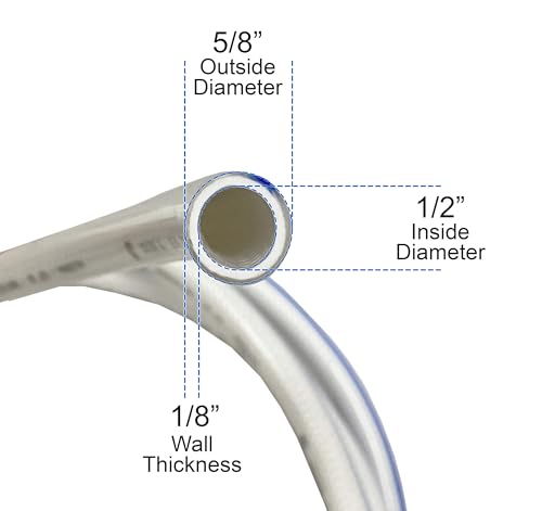 Image of 1 /2 inch ID x 5 /8 inch OD Heavy Duty Braided PVC Tubing Reinforced Hose, Non-Toxic for RV Fresh Water (50 feet)