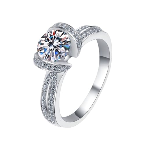 Bague de mariage ronde en argent S925 pour illuminer le quotidien des femmes élégantes