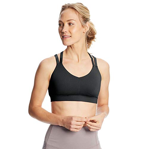 C9 Champion Women's Medium Support Compression Strappy Back Cami Bra, Ebony, S