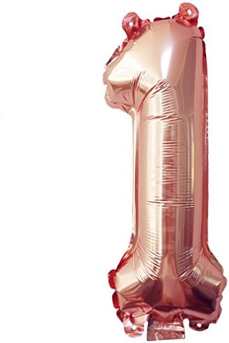 Glanzzeit 16 Inch Rose Gold Balloons Letter A to Z Number 0 to 9 Foil Balloons for Wedding Prom Birthday Party Baby Shower Christmas Decor (Number 1)
