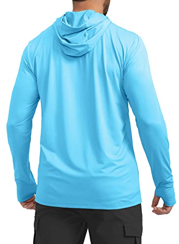 Image of Men's UPF 50+ Light Jacket Full Zip Sun Protection Hoodie Long Sleeve Sun Shirts for Men Hiking Fishing Zip Pockets