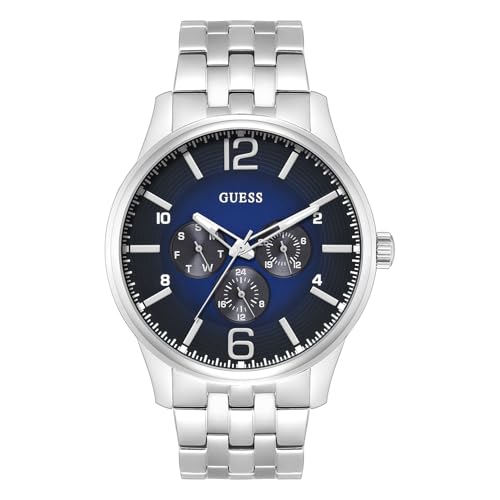 Image of Guess Round 45mm Blue Dial Analog Men Watch - U0252G2M