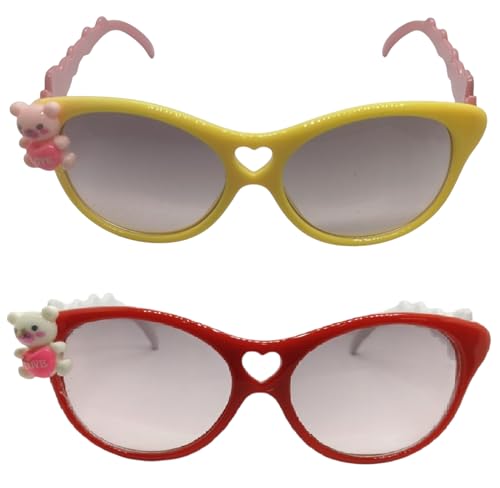 URBAN LENS 2 Pack Stylish Goggles for Kids - UV Protection Sunglasses for Girls, Lightweight Durable Glasses for Children Outdoor Travel Beach Holiday...