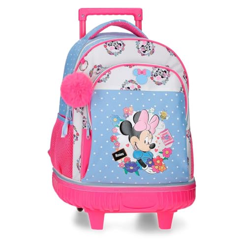 Joumma Disney Minnie Flowers Mochila Compact Desmontable 2 Ruedas Azul Claro 32x45x21 cm Poliéster 30,2L