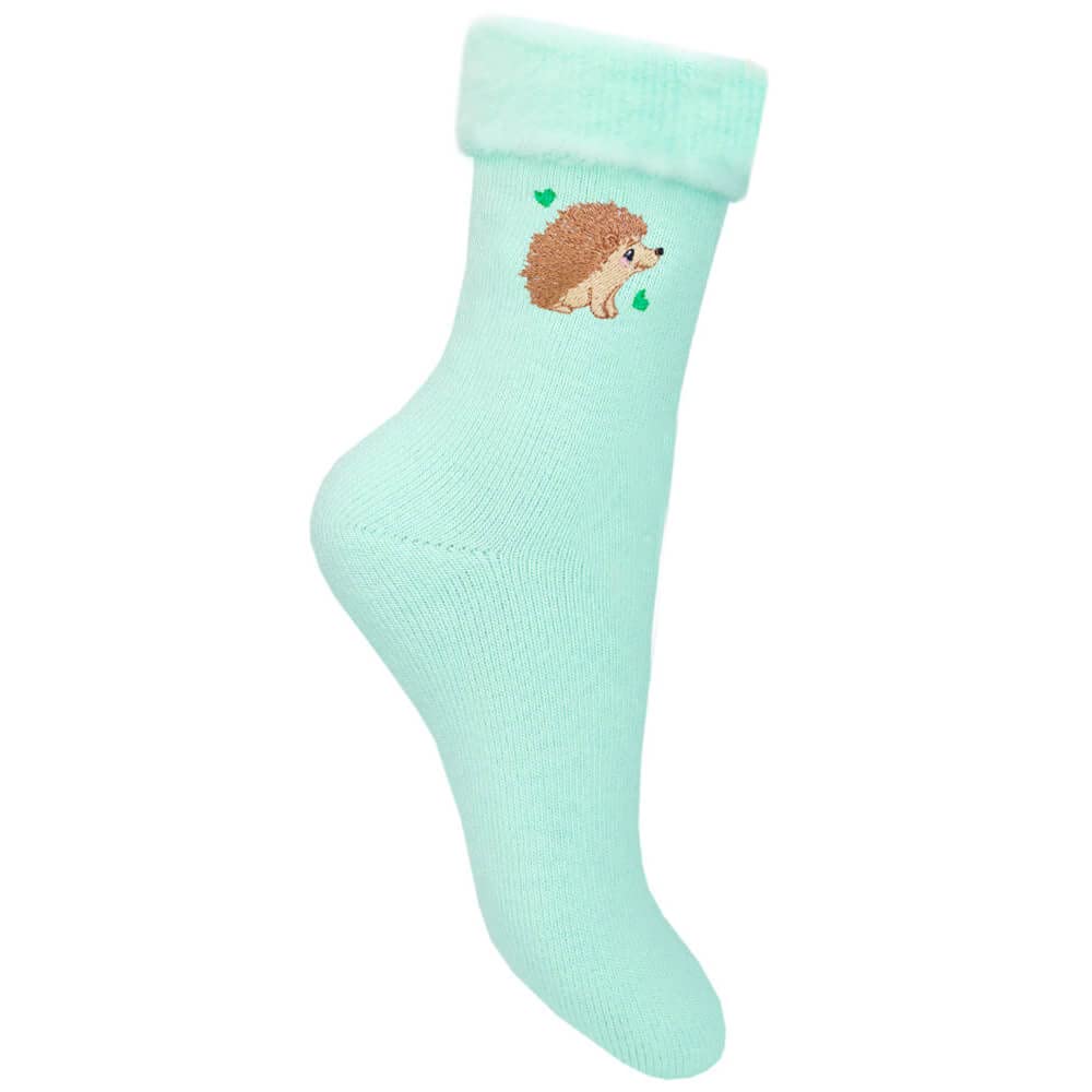 TeddyT'sLadies Hedgehog Embroidered Gift Bed Socks
