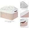 Lot De 3 Boîtes Rangement Mangata 50x40x30cm - Tissu Doux Rose/Blanc - Pour Vêtements Ou Jouets