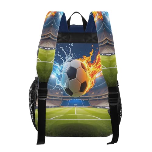 Water Fire Soccer Green Clear Backpack Heavy Duty See Through Transparent PVC BookBag for Kids Boy Girl School Work3