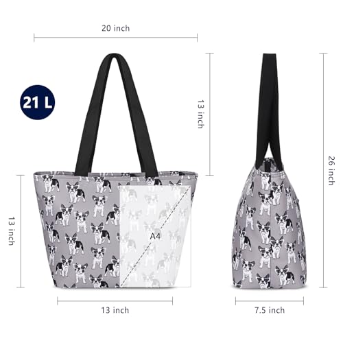 Duryarhall Versatile Waterproof Tote Bag for Women, Perfect for Office Commute & Weekend Travel, Features Padded 15" Laptop Sleeve, Anti-Theft Pocket & Bottle Holder, Dog Gray - image 3