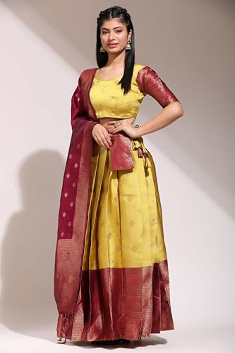 Image of Traditional South Indian pattu Lehenga Choli for Women