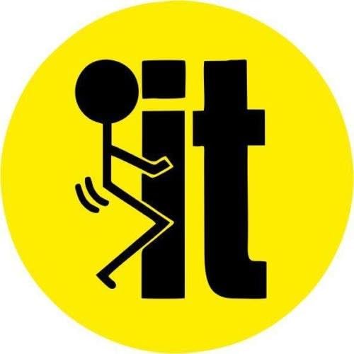 (3 Pack) F-K IT Circle Vinyl Hard Hat Helmet Decal by StickerDad® - Size: 2" Round Color: Yellow/Black - Hard Hat, Helmet, Windows, Walls, Bumpers, Laptop, Lockers, etc.