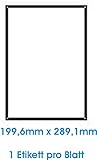 Étiquettes autocollantes au Format décrit dans les feuilles DIN A4