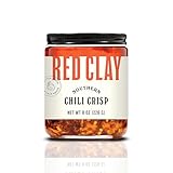 Red Clay Chili Crisp - Crunchy Garlic Chili Oil | Spicy Chili Crisp | Gluten Free Chili Crisp | 8oz Paleo Friendly Crisp | Shallot Chili Crisp | Crunchy Chili Oil | Fresno Chili Flakes