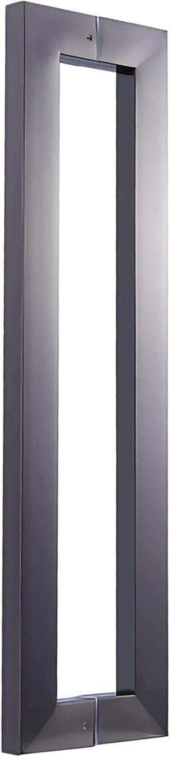 Metal Glass Door Pulls Grab Easy to Install,Door Pull Handle Internal External, Contemporary Door Handles Two-Side Design, Shower Basement Patio Door(Gray,Length 44cm(17.3inch))