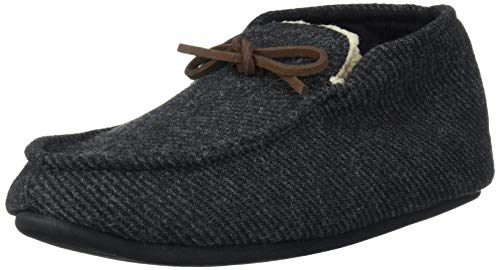 Dearfoams Unisex-Kid's DF Toddlers Bootie with Tie Slipper, Black, 2-3 Big Kid Medium US Big Kid