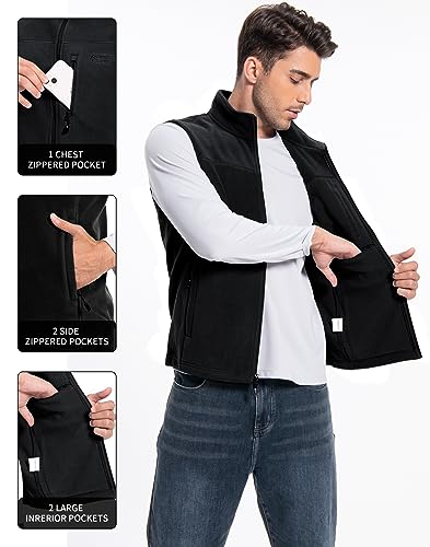 Pioneer Camp Men's Full-Zip Polar Fleece Vest Casual Lightweight Sleeveless Outerwear with 5 Pockets Soft Warm Winter Jacket3