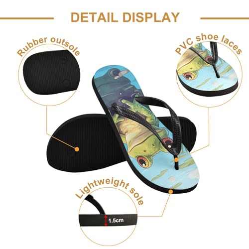 Frog Flowers Floral Flip Flop Beach Summer Casual Sandal for Women & Men Shower Shoes 208517622