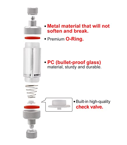 Image of Aquarium CO2 Bubble Counter with Built-in Check Valve for CO2 Generator Regulator, Double-Head