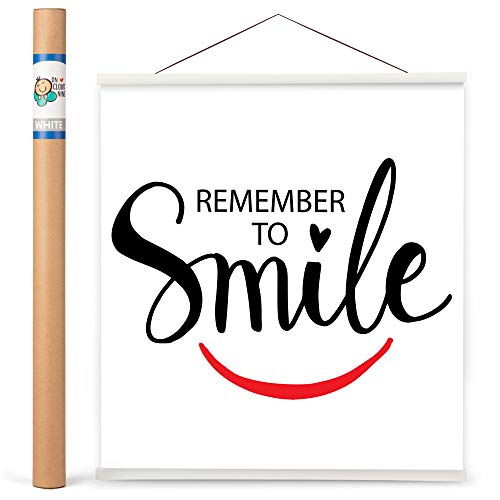 Magnetic Poster Hanger Frame (White 36”- 91.44 cm) Any Vertical Length - Wood