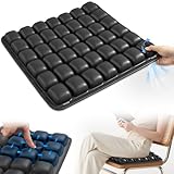 Upgrade Airplane Seat Cushion with No External Air Pump, Inflatable Seat Cushion for Long Flights, Portable Wheelchair Cushions, Adjustable Air Cushion with Non-Skid Bottom Relief Discomfort in Coccyx