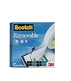 Scotch M8111966 Klebeband Magic 811 (Zellulose Acetat, wieder ablösbar, 66 m x 19 mm) unsichtbar
