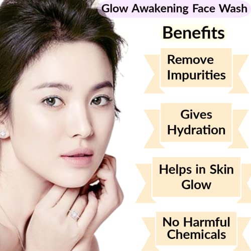 Image of Saroj Organics Glow awakening facewash, 100 ml for skin glow, skin hydration and removing impurities - for Men and Women