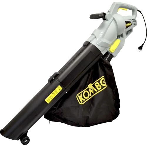 KOMBO - Soffiatore/Aspiratore 3000W con Triturazione 10:1, Velocità 270 km/h, Sacco 45L, con Ruote Guida – Per Foglie ed Erba – Alimentazione 230V – Modello KO270/2